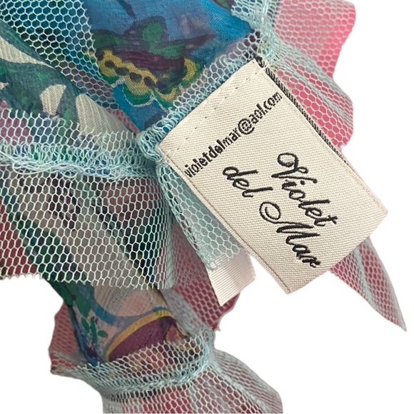 Violet Del Mar Blue Paisley Silk Scarf - Picture 4 of 8